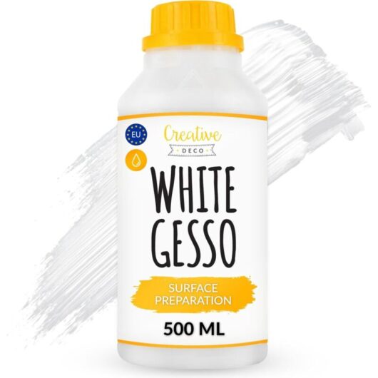 Gesso Primer Undercoat for Wood Paper Glass White 500ml