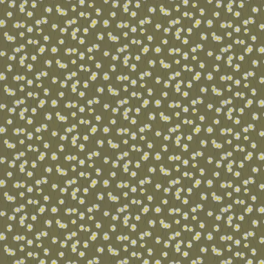 Little Greene Wallpaper Moon Daisies 0234MDOLIVE