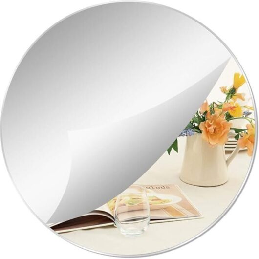 Round Acrylic Mirrors, Non-Glass Round Mirror Plate, Self-Adhesive Round Mirror Wall Stickers for Home Living Room Bedroom Decor, Thickness 2.5mm