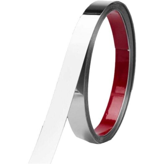 Self-adhesive decorative strip made of silver-colored stainless steel - 5 m x 1 cm - Stainless steel strip and rod - Flexible, self-adhesive metal