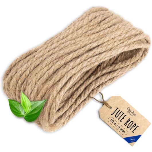 Strong & Durable Jute Rope for DIY 10m x 8mm