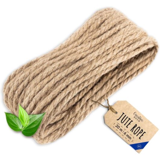 Strong & Durable Jute Rope for DIY 20m x 6mm