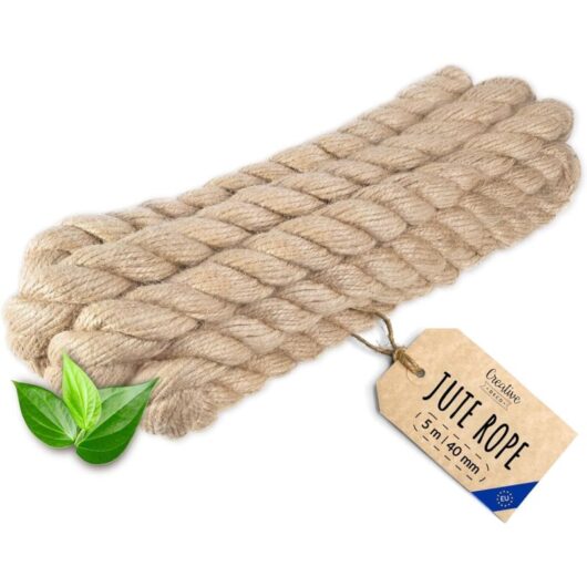 Strong & Durable Jute Rope for DIY 5m x 40mm