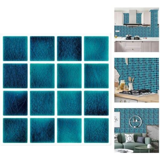 Tile Stickers for Bathroom and Kitchen, 30 Pieces Waterproof Self-Adhesive Wall Tile Stickers, Adhesive Tile Stickers for Wall Tiles, Size 10x10cm
