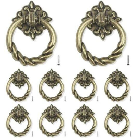 10 Pieces Door Handle Drawer Pull Door Drawer Knob Bronze Cabinet Handle for Kitchen Furniture Cabinet Drawer Door