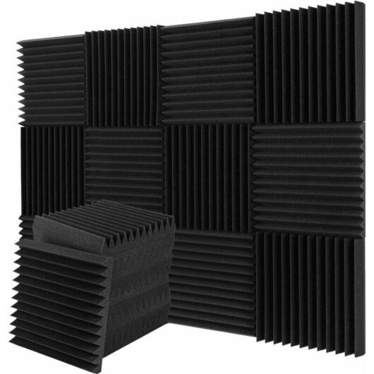 Modou - 12 Pieces Acoustic Foam Panels, Sound Absorbing Panel Acoustic Shield Noise Deadening Foam for Recording Studio 30x30x5cm