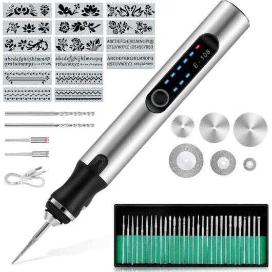 Wireless Electric Engraving Pen, USB Rechargeable Engraving Tool Kit, Mini Engraving Tool, Portable DIY Rotary Engraver for Jewelry, Glass, Plastic,