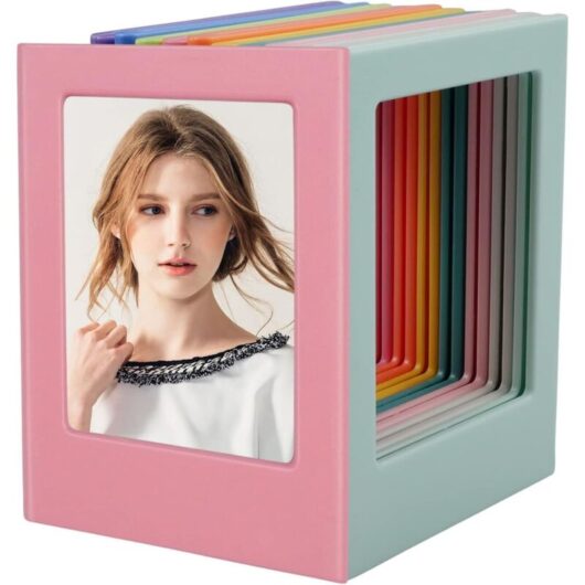 10 magnetic photo frames - for fridge, 8.8 x 6.5 x 0.6 cm, 10 different colors