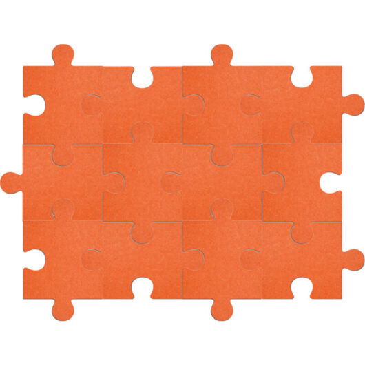 12-Piece Fully Adhesive Puzzle, Felt Sound-Dampening Panel, Self-Adhesive Wall Decor, Mandarin, 20 x 30 cm