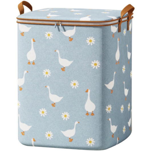 180L storage boxes with reinforced handle and sturdy zipper, ideal for storing blankets, duvets, pillows and bed linen - Blue