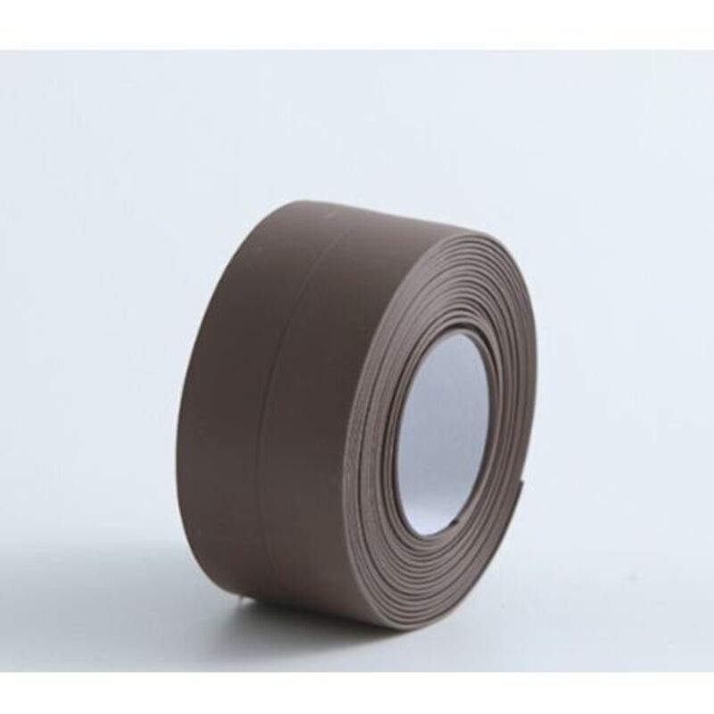 (2 Brown Pieces) Flexible Skirting Board - End Strip for Kitchen and Bathroom 22 mm 3.2 m, Self-Adhesive Seal, Flexible Folding Strip, Sealing Joint