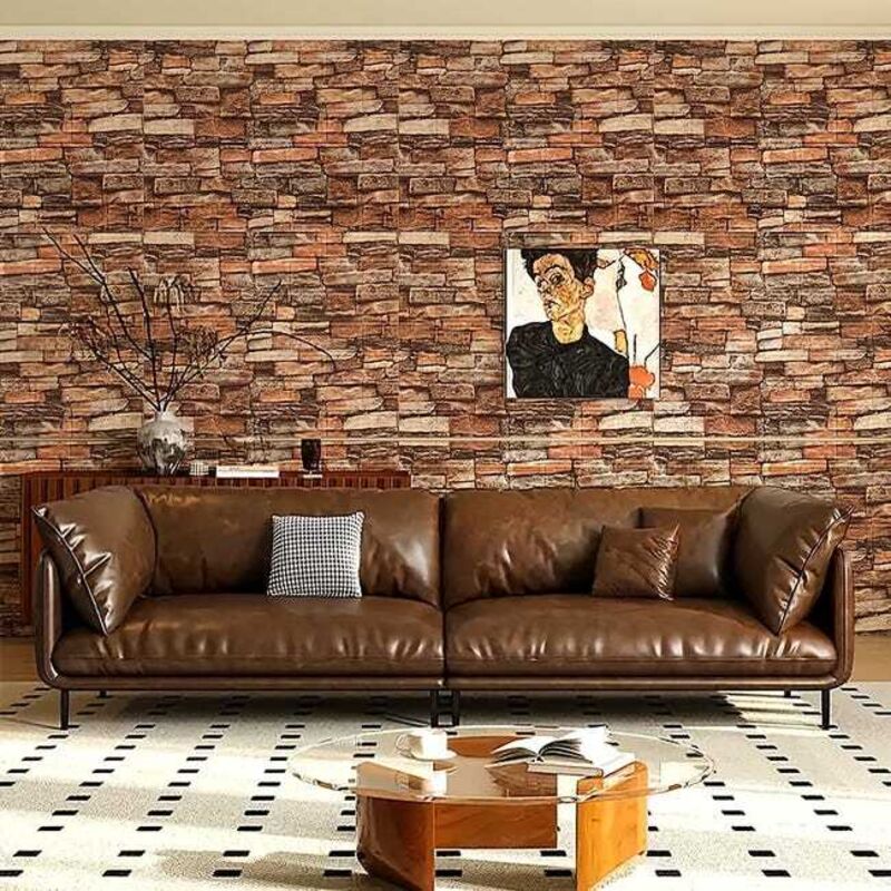 3D Faux Brick Wall Panels, 50 Pieces, Foam Wall Stickers, Waterproof, 35x38cm