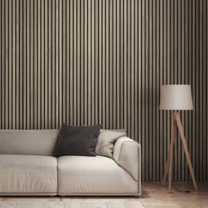 Acoustic Slat Wall Walnut Wood Panel - 22 x 600 x 2400mm