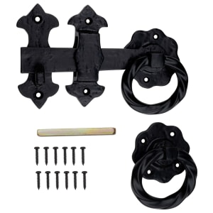 Antique Black Iron Ring Gate Latch - 150mm