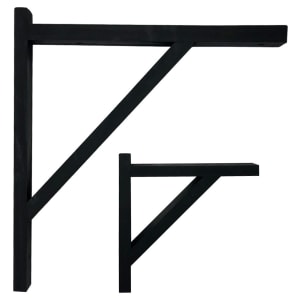 Black Timber Frame Bracket Pair - 300 x 270mm
