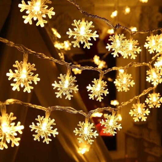 Christmas Lights, Snowflake String Lights, 6m 40 Pack Battery Operated LED String Lights for Indoor Bedroom Wedding Party Garden