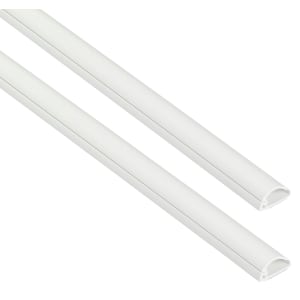 D-Line Self-Adhesive 1/2 Circle Decorative White Micro-Trunking - 16 x 8 x 2000mm - Pack of 2