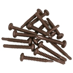 DuraPost® VISTA® Sepia Brown Self Drilling Screw - 4 x 28mm Pack of 16
