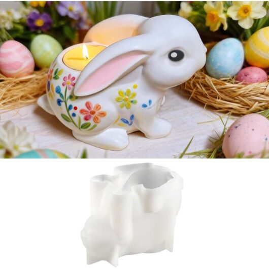 Easter Silicone Mold 1PCS - Bunny Candle Mold for DIY Spring Decoration