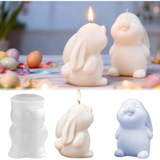 Easter Silicone Molds - 1 Piece Gypsum Mold for Easter Decoration, Bunny Shapes, Ideal for Creating Candles and Spring Decorations