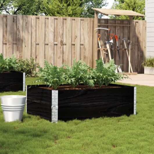 Garden Planter Black 120x80 cm Solid Wood Pine Vidaxl