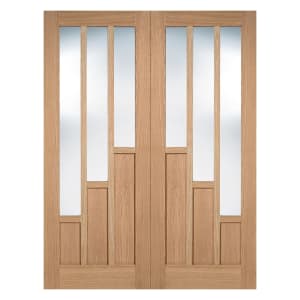 LPD Internal Coventry Pair Pre-Finished Oak Solid Core Door - 1220 x 1981mm
