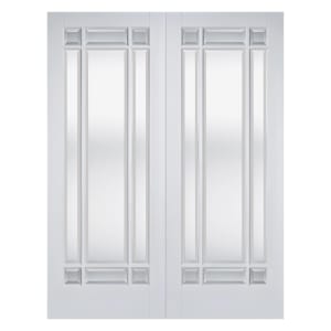 LPD Internal Manhattan Pair 9 Lite Pair Primed White Solid Core Door - 1524 x 1981mm