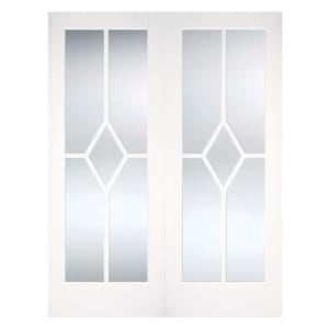 LPD Internal Reims Pair Primed White Solid Core Door - 1067 x 1981mm