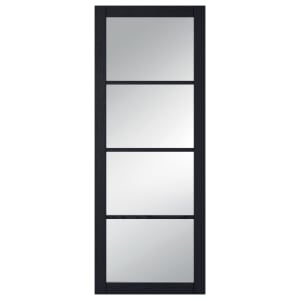 LPD Internal Soho 4 Lite Pre-Finished Dark Charcoal Solid Core Door - 838 x 1981mm
