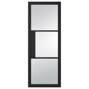 LPD Internal Tribeca 3 Lite Clear Primed Plus Black Solid Core Door - 686 x 1981mm