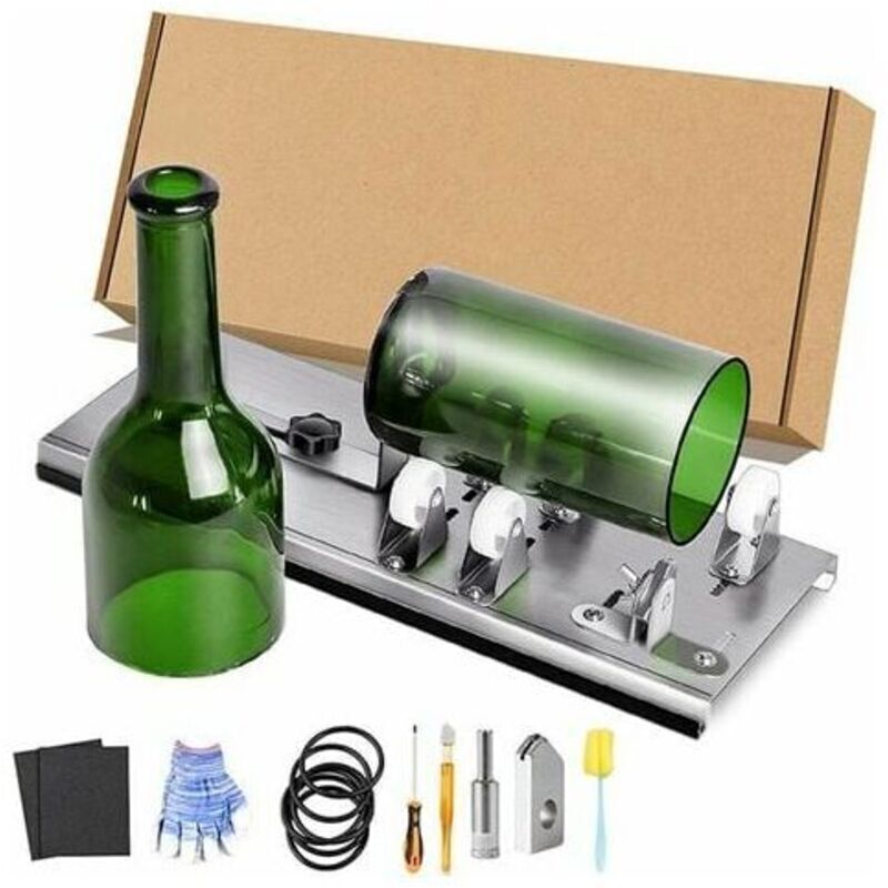 LaBlanc - Adjustable Glass Bottle Cutting Kit DIY Tool, Stainless Steel Cutting Machine Set for Wine, Beer, Spirits, Whiskey, Liquor, Champagne, and