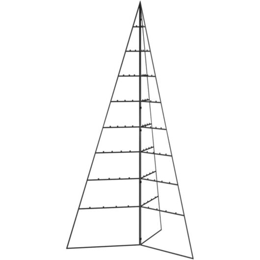 Metal Christmas tree with hooks and 5 tiers, 180 cm