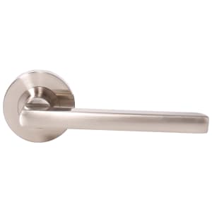 Milan Satin Nickel Round Rose Door Handle - 1 Pair