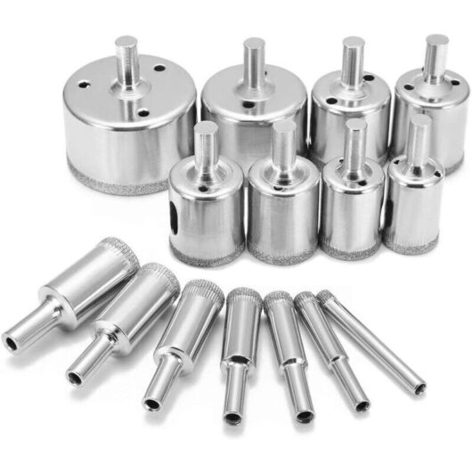 [NEVER USED] 15PCS Diamond Drill Bits Hole Saws for Glass, Ceramic, Porcelain, Marble, Tile and Granite 6-50mm