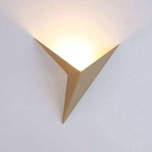 NICOLA Irregular triangular wrought iron wall light, creative triangular wall light, stair wall light, gold, tricolor light