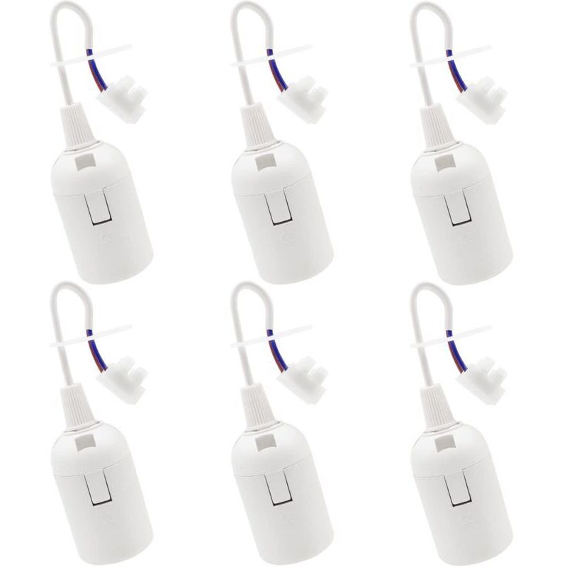 PCS E27 Lamp Socket E27 Bulb Holder Renovation Socket White Building Socket with Cable Construction Site Socket 4A 250V Light Base Suspension Socket