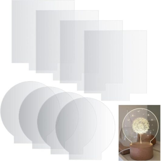 Pieces Transparent Acrylic Sheets, 2mm Acrylic, Round and Square Plates for LED Light Bases, Signs, DIY Display Projects, Crafts