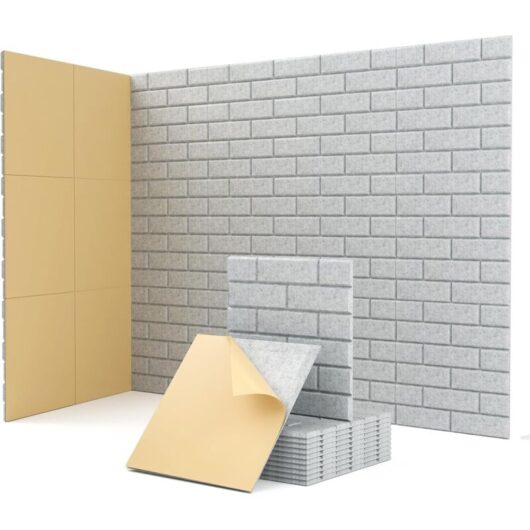 Set of 12 Self-Adhesive Acoustic Panels 30 x 30 cm - High Density Foam Sound Absorbing Wall Panels, Acoustic Absorption for Studio, Office and Home