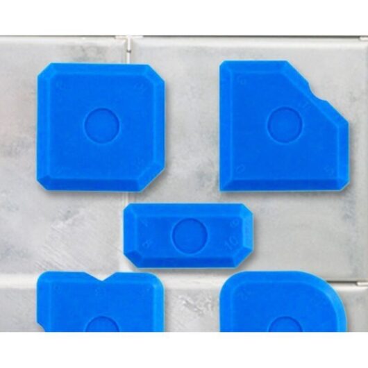 Set of 5 Professional Silicone and Acrylic Spatulas - Scraper for Perfect Joints - Blue