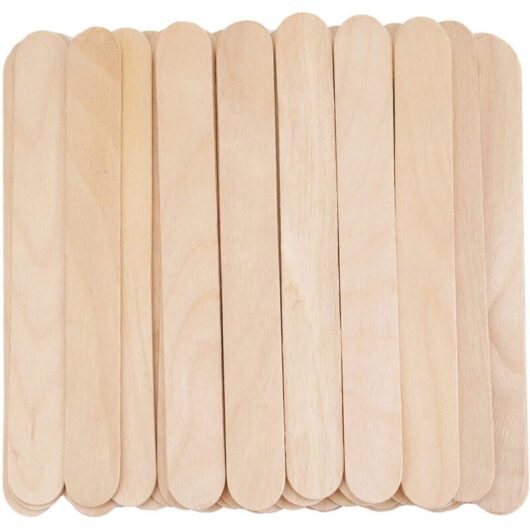 Set of 600 wooden ice pop sticks, wooden spatulas, craft supplies, wooden sticks for DIY projects, for mixing