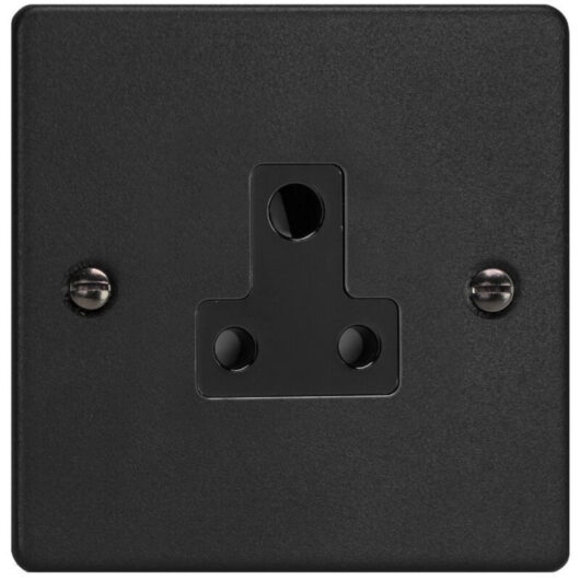 Varilight 1-Gang 5A Round Pin Socket Matt Black