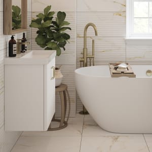 Wickes Boutique Bolero White Décor Matt Ceramic Wall Tile - 600 x 300mm