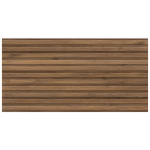 Wickes Boutique Nordika Walnut Structured Décor Porcelain Wall Tile - Cut Sample