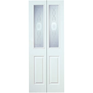 Wickes Chester White Glazed Grained Moulded 4 Panel Internal Bi-Fold Door - 1981 x 762mm