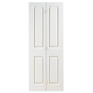Wickes Chester White Grained Moulded 4 Panel Internal Bi-Fold Door - 1981 x 686mm