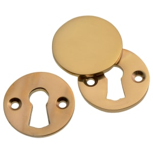 Wickes Key Hole Cover & Plate - Brass - 35mm