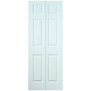 Wickes Lincoln White Grained Moulded 6 Panel Internal Bi-Fold Door - 1939 x 686mm