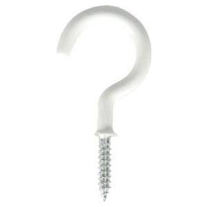 Wickes White Shouldered Cup Hooks - 25mm - Pack of 10