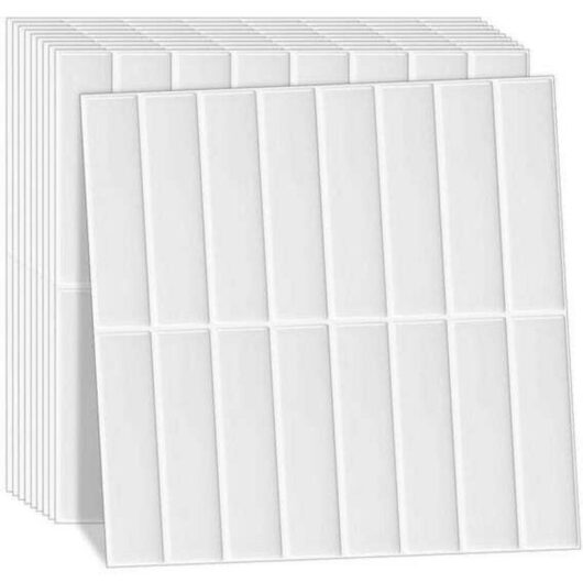 10 Waterproof 3D Wall Tile Stickers, Kitchen & Interior Decoration, 25.4x25.4cm