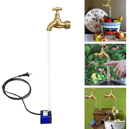Invisible Flowing Spout Watering Fountain, Floating Faucet Fountain Magic Invisible Faucet Fountain, Floating Faucet for diy Garden Art Decoration